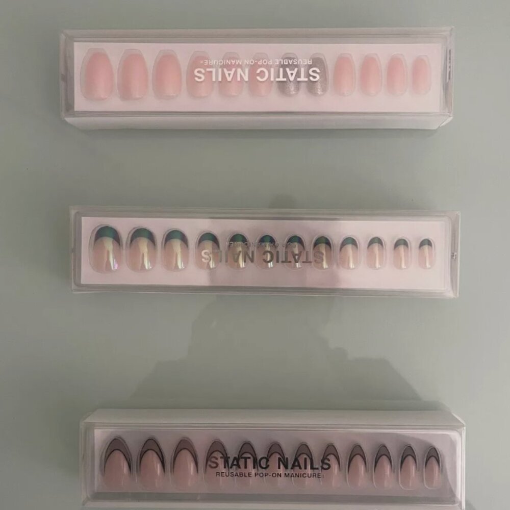Static Nails Reusable Pop On Mani, Lot of 3, Various Styles